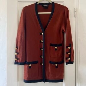 ESCADA Margaretha Ley Vintage Rust Wool Cardigan Sweater Gold Buttons 34 Small